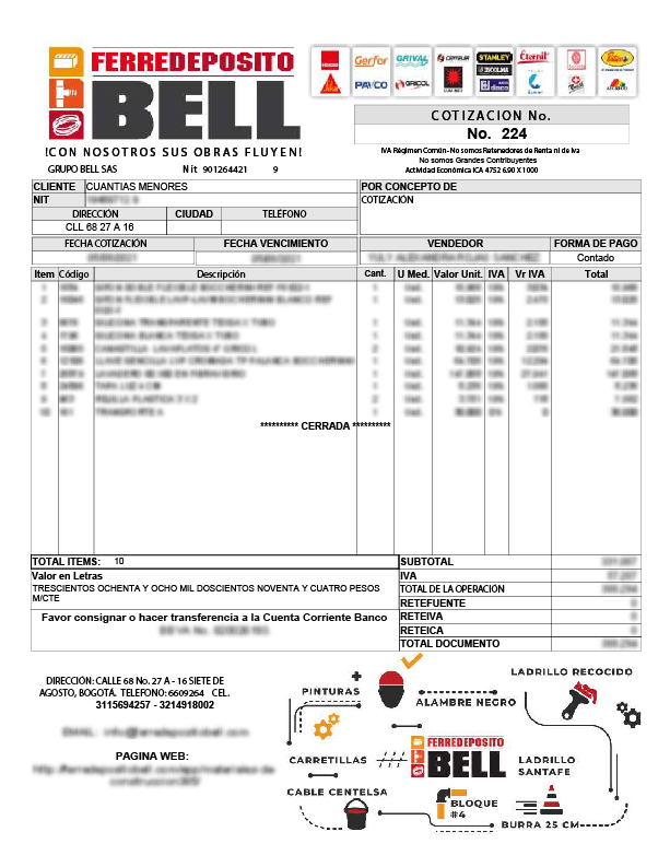 formato cotizacion